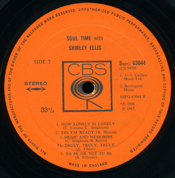 Shirley Ellis : Sugar, Let's Shing-A-Ling / Soul Time With Shirley Ellis (LP, Album)