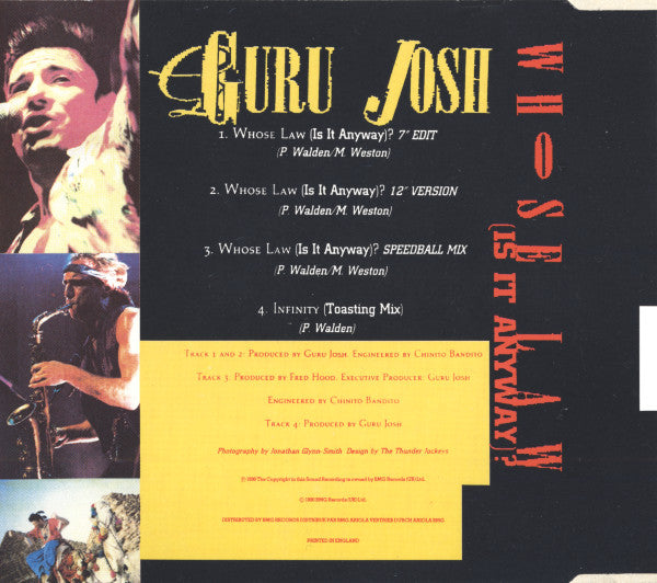 Guru Josh : Whose Law (Is It Anyway)? (CD, Single)