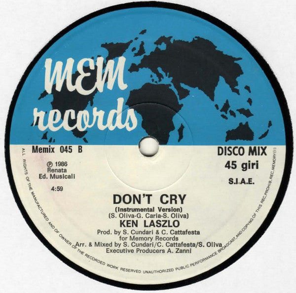 Ken Laszlo : Don't Cry (12", Maxi)
