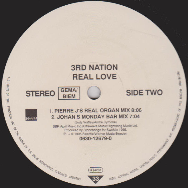 3rd Nation : Real Love (Mixes) (12")