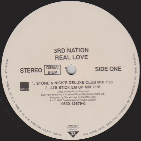 3rd Nation : Real Love (Mixes) (12")