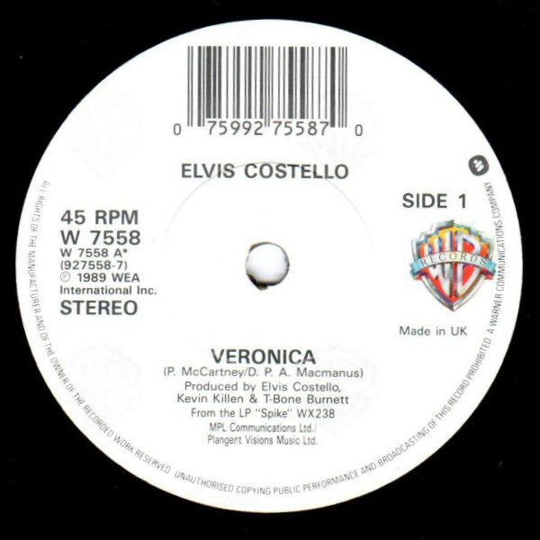 Elvis Costello : Veronica (7", Single)