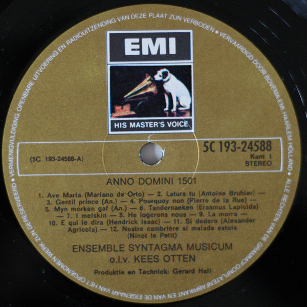 Ensemble Syntagma Musicum* O.l.v. Kees Otten : Anno Domini 1501 (45 Composities Van Meesters Uit De Lage Landen = 45 Compositions By Masters From The Low Countries) (2xLP)