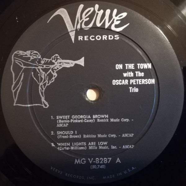 The Oscar Peterson Trio : On The Town With The Oscar Peterson Trio (LP, Album, Mono)