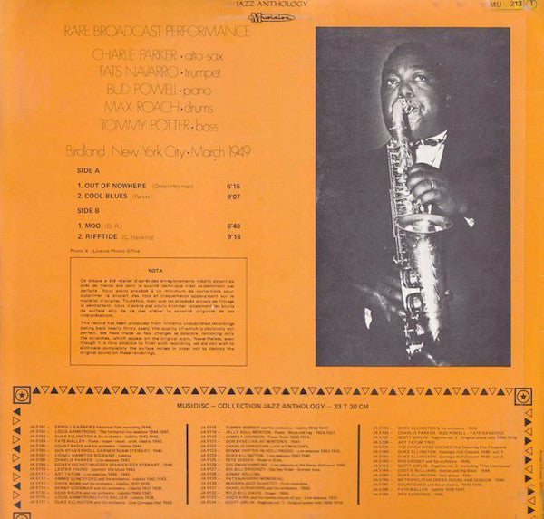 Charlie Parker, Bud Powell, Fats Navarro : Rare Broadcast Performance (New-York 1949) (LP, Album)