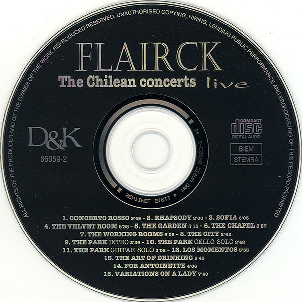 Flairck : The Chilean Concerts (CD, Album)