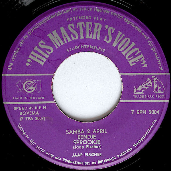 Jaap Fischer : Samba 2 April (7", EP, Pur)