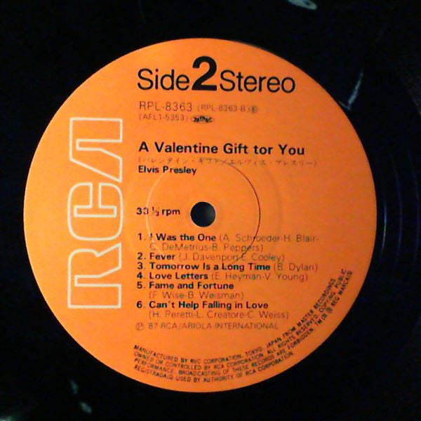 Elvis Presley : A Valentine Gift For You (LP, Comp)