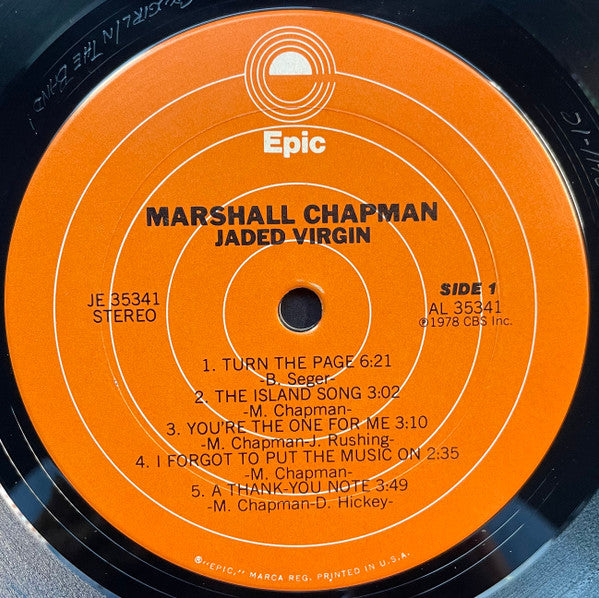 Marshall Chapman : Jaded Virgin (LP, Album, San)